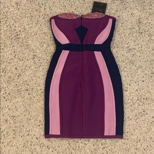House of CB purple bandage dress